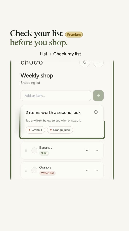 A checked shopping list, with the items worth a second look.